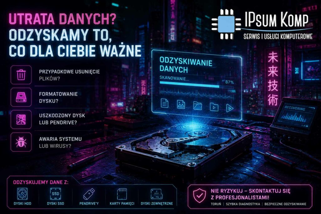 Zniknęły ważne pliki? Skuteczne odzyskiwanie danych w Toruniu odzyskiwanie utraconych danych ipsum komp toruń wynik