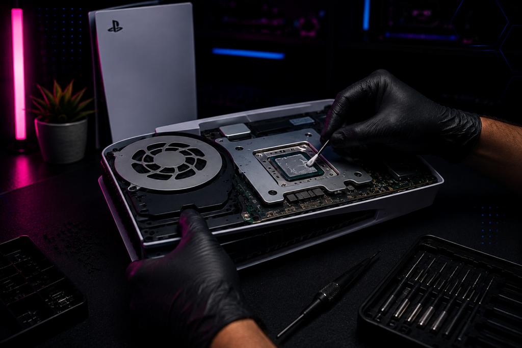 ps5, ciekły metal na soc i konserwacja konsoli