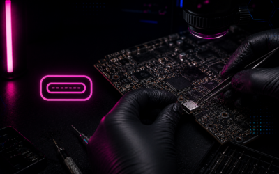 Wymiana gniazda USB-C wraz z regeneracją zerwanych pól lutowniczych